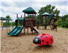 Valentine Hills Park Playground Equipment with Ladybug-shaped Toy- Landscape orientation